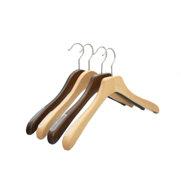 Custom luxury beech Wooden Coat Suit Hanger for men and women's clothing
